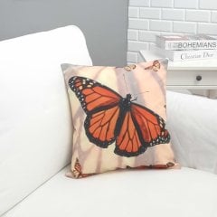 Yaz Temalı Kelebek Desen Kırlent Kılıfı 43x43cm