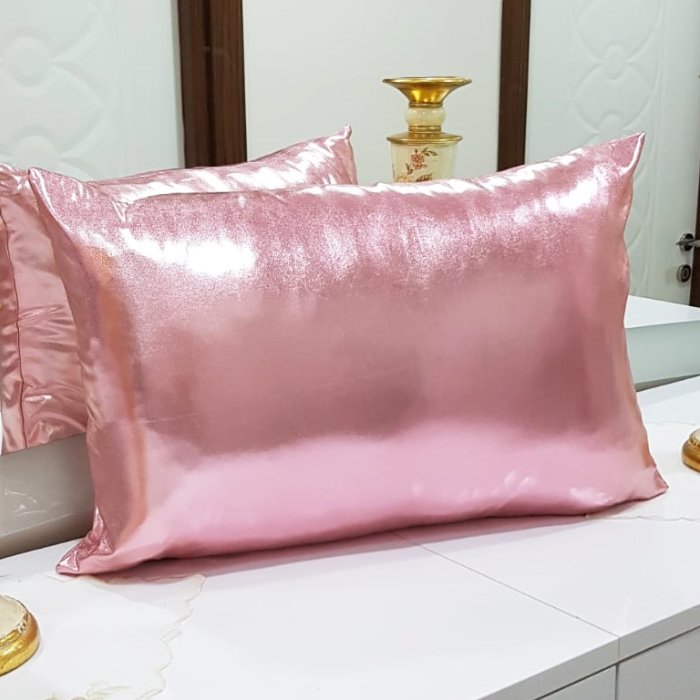 Lame Kumaş Kırlent Kılıfı Pembe 35x55cm