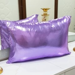 Lame Kumaş Kırlent Kılıfı Lila 35x55cm