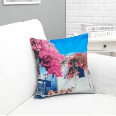 Yaz Temalı Alaçatı Desen Kırlent Kılıfı 43x43cm