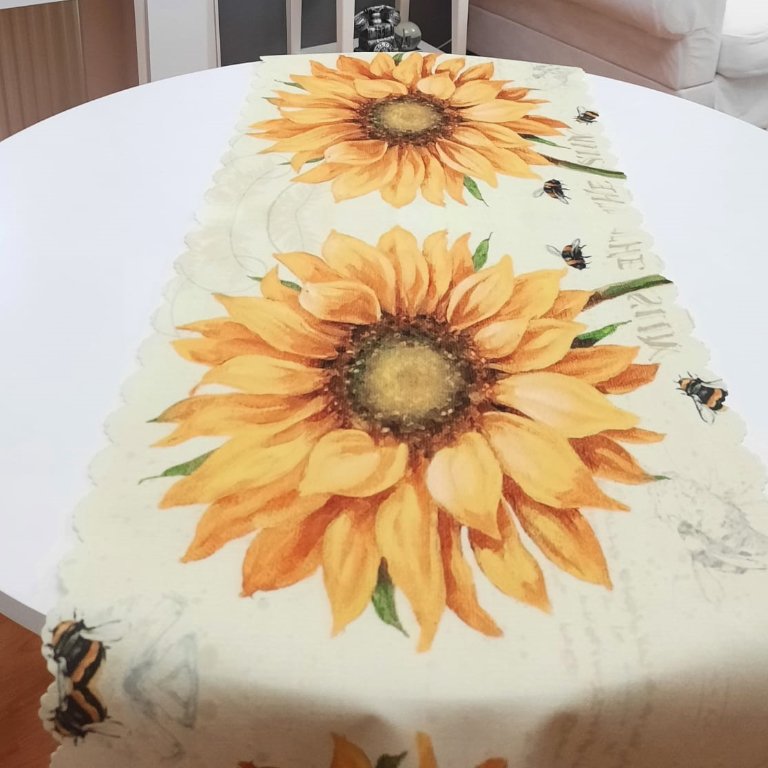 Yaz Desenli Dekoratif Runner Örtü 40x140cm