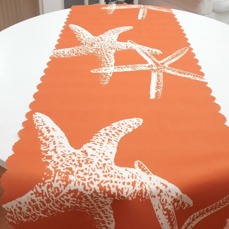 Marin Desenli Dekoratif Runner Örtü 40x140cm