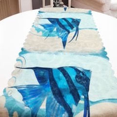 Marin Desenli Dekoratif Runner Örtü 40x140cm