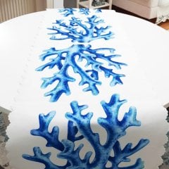 Marin Desenli Dekoratif Runner Örtü 40x140cm