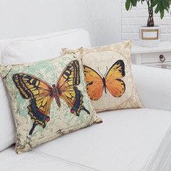 Kelebek Desen Kırlent Kılıfı 2li Kombin Set