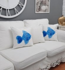 Marin Desen Kırlent Kılıfı 3 lü Kombin Set