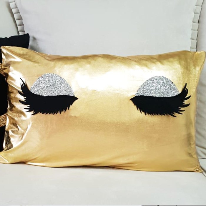 Lame Kumaş Kirpik Kırlent Kılıfı 35x55cm