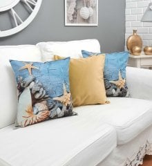 Marin Desen Kırlent Kılıfı 3 lü Kombin Set