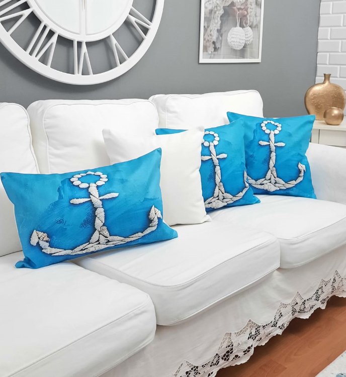 Marin Desen Kırlent Kılıfı 4lü Kombin Set
