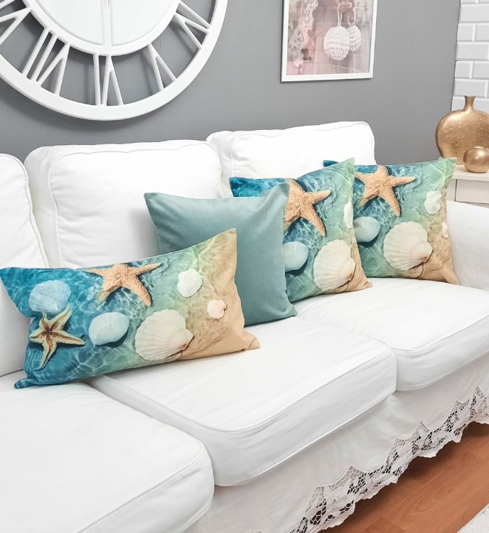 Marin Desen Kırlent Kılıfı 4lü Kombin Set