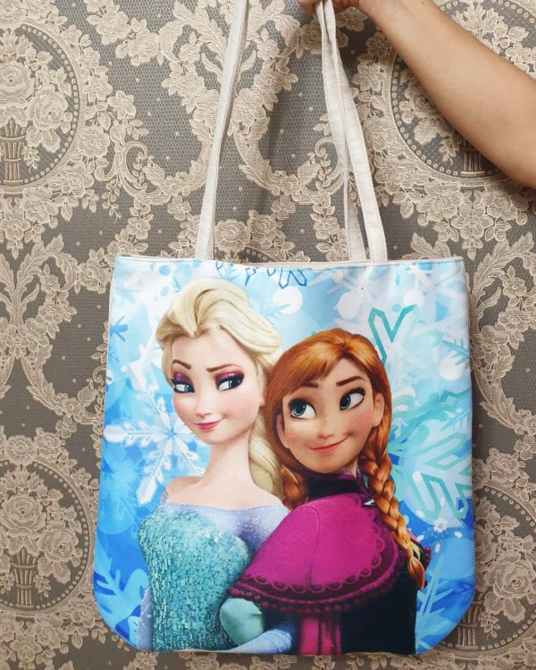 Frozen Baskılı Kumaş Heybe Çanta