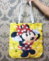Mini Mouse Baskılı Kumaş Heybe Çanta
