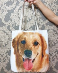 Köpek Baskılı Kumaş Heybe Çanta