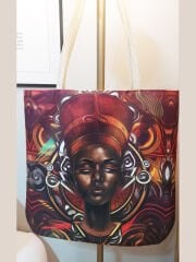 African Baskılı Kumaş Heybe Çanta