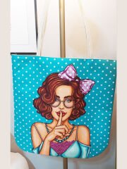 Popart Baskılı Kumaş Heybe Çanta