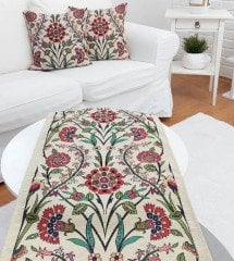 Goblen Dokuma Kırlent Kılıfı ve Runner 2+1 Set