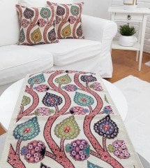 Goblen Dokuma Kırlent Kılıfı ve Runner 2+1 Set