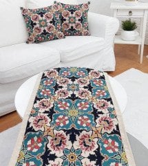 Goblen Dokuma Kırlent Kılıfı ve Runner 2+1 Set