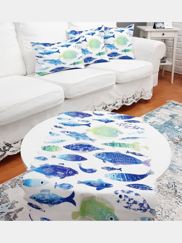 Marin Desen Seçenekli Kombin 35x55cm Kırlent Kılıfı