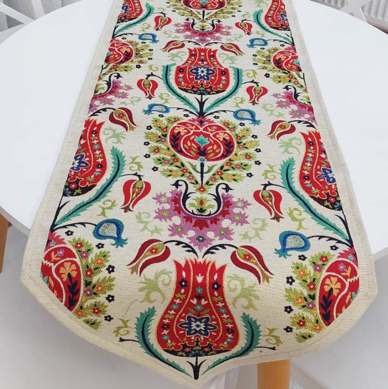 Goblen Dokuma Kumaş Dekoratif Runner 40x140cm