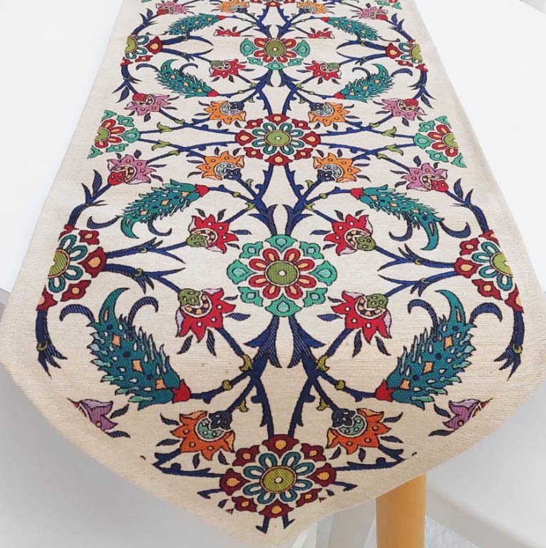 Goblen Dokuma Kumaş Dekoratif Runner 40x140cm