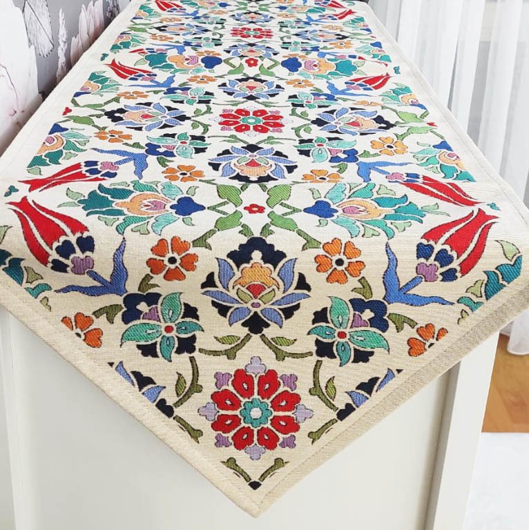 Goblen Dokuma Kumaş Dekoratif Runner 40x140cm