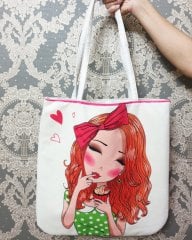 Anime Baskılı Kumaş Heybe Çanta