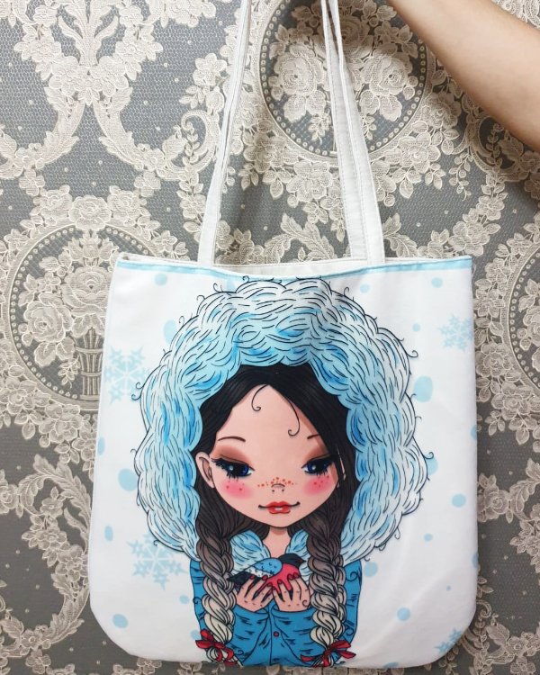 Anime Baskılı Kumaş Heybe Çanta