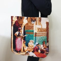 Tablo Goblen Dokuma Kumaş Heybe Çanta