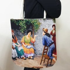 Tablo Goblen Dokuma Kumaş Heybe Çanta