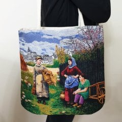 Tablo Goblen Dokuma Kumaş Heybe Çanta