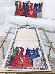 Goblen Dokuma Kırlent Kılıfı ve Runner 2+1 Set