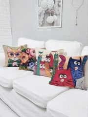 Goblen Dokuma Kırlent Kılıfı 4'lü Karışık Kombin Set