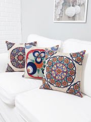 Goblen Dokuma Kırlent Kılıfı 3'lü Karışık Kombin Set