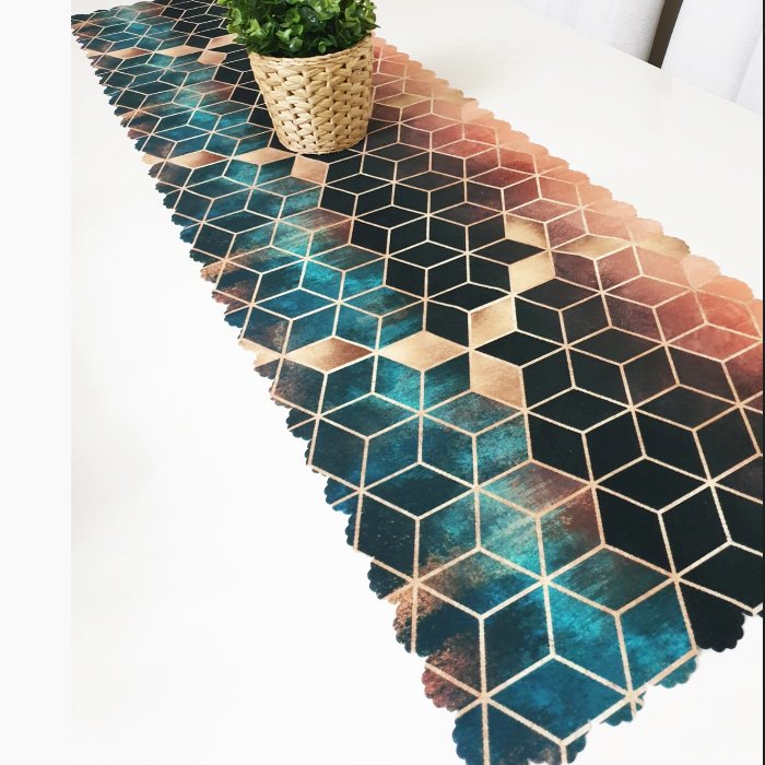 Trendy Küp Model Dekoratif Runner 40x140cm
