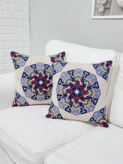 Goblen Dokuma Kırlent Kılıfı 2'li Karışık Kombin Set