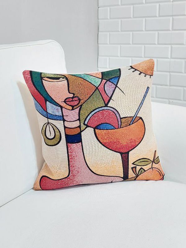Goblen Dokuma Kırlent Kılıfı 43x43cm