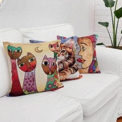 Goblen Dokuma Kırlent Kılıfı 3lü Karışık Kombin Set