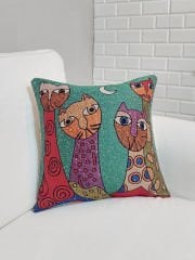 Goblen Dokuma Kırlent Kılıfı 43x43cm