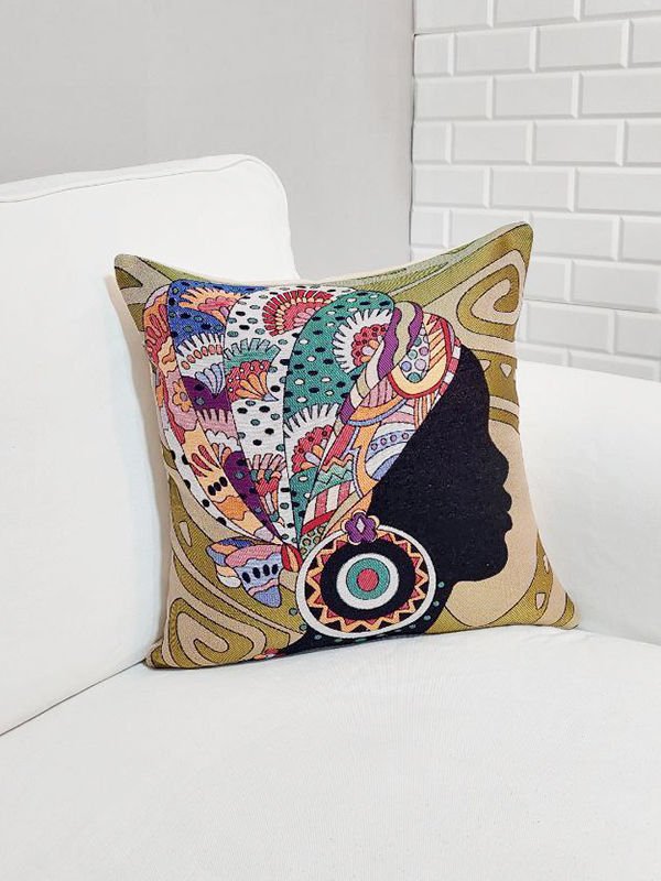 Goblen Dokuma Kırlent Kılıfı 43x43cm