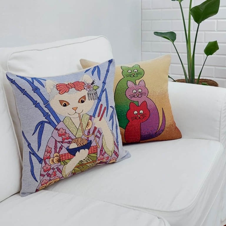 Goblen Dokuma Kırlent Kılıfı 2 li Kombin Set