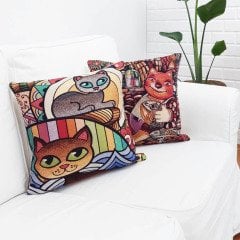 Goblen Dokuma Kırlent Kılıfı 2 li Kombin Set