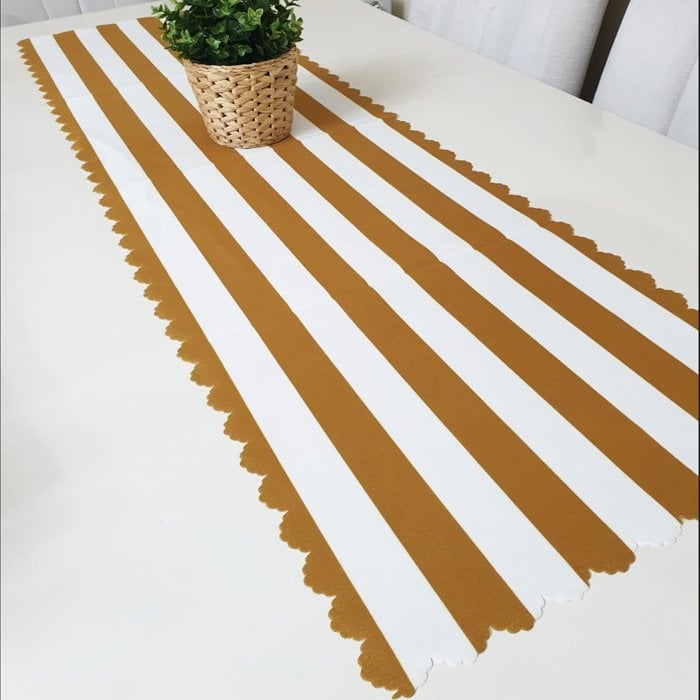 Trendy Renkli Şerit Model Dekoratif Runner 40x140cm