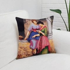 Goblen Dokuma Kırlent Kılıfı 43x43cm